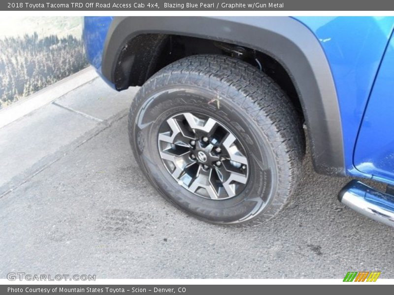 Blazing Blue Pearl / Graphite w/Gun Metal 2018 Toyota Tacoma TRD Off Road Access Cab 4x4