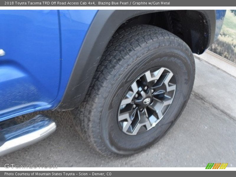 Blazing Blue Pearl / Graphite w/Gun Metal 2018 Toyota Tacoma TRD Off Road Access Cab 4x4