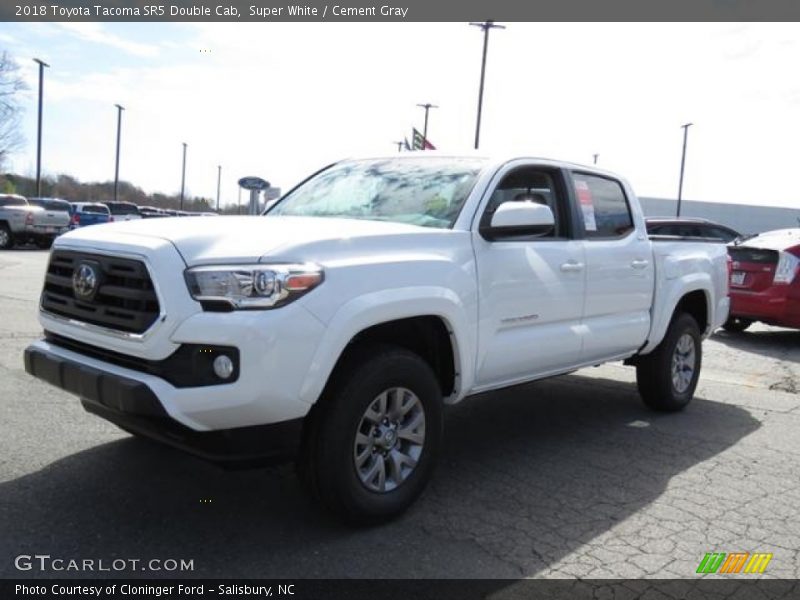 Super White / Cement Gray 2018 Toyota Tacoma SR5 Double Cab