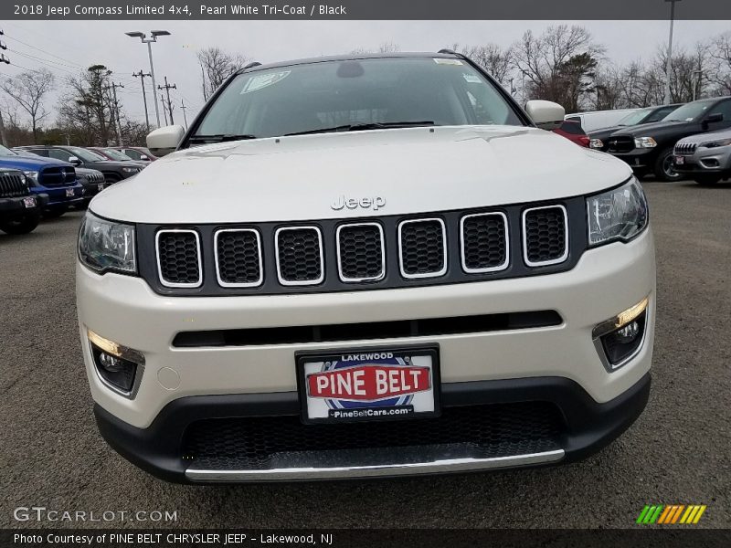 Pearl White Tri–Coat / Black 2018 Jeep Compass Limited 4x4