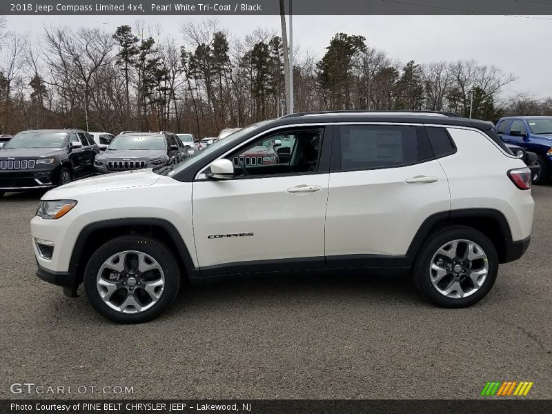 Pearl White Tri–Coat / Black 2018 Jeep Compass Limited 4x4