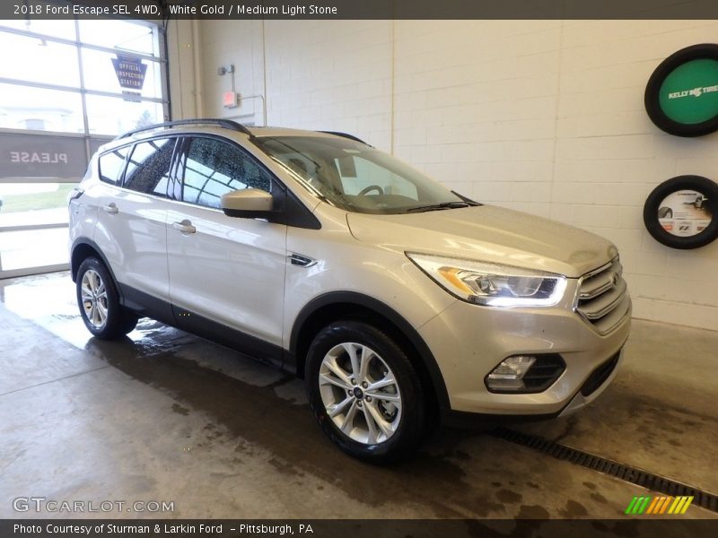 White Gold / Medium Light Stone 2018 Ford Escape SEL 4WD
