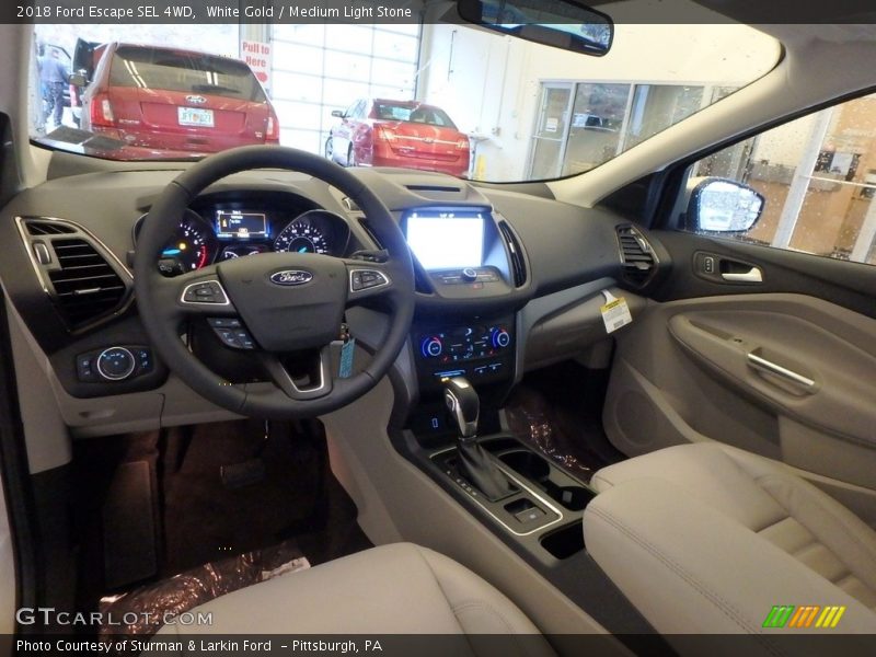 White Gold / Medium Light Stone 2018 Ford Escape SEL 4WD