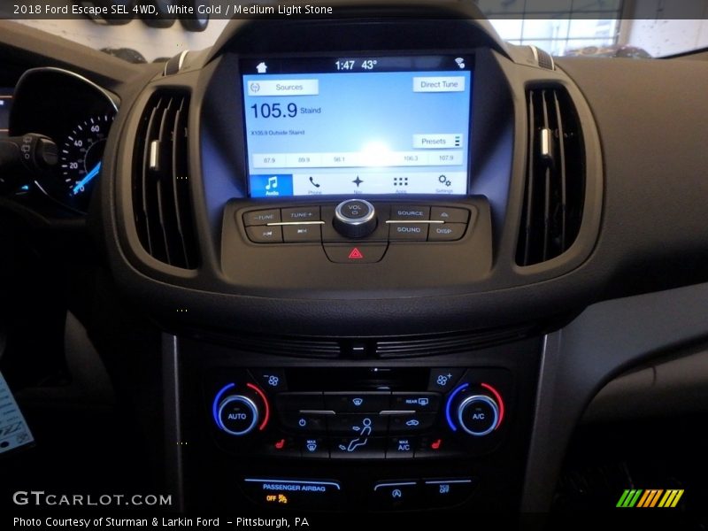 White Gold / Medium Light Stone 2018 Ford Escape SEL 4WD