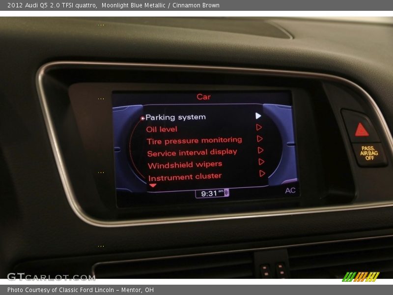 Moonlight Blue Metallic / Cinnamon Brown 2012 Audi Q5 2.0 TFSI quattro