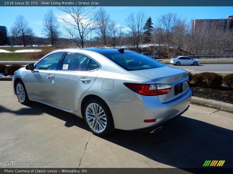 Silver Lining Metallic / Stratus Gray 2018 Lexus ES 350