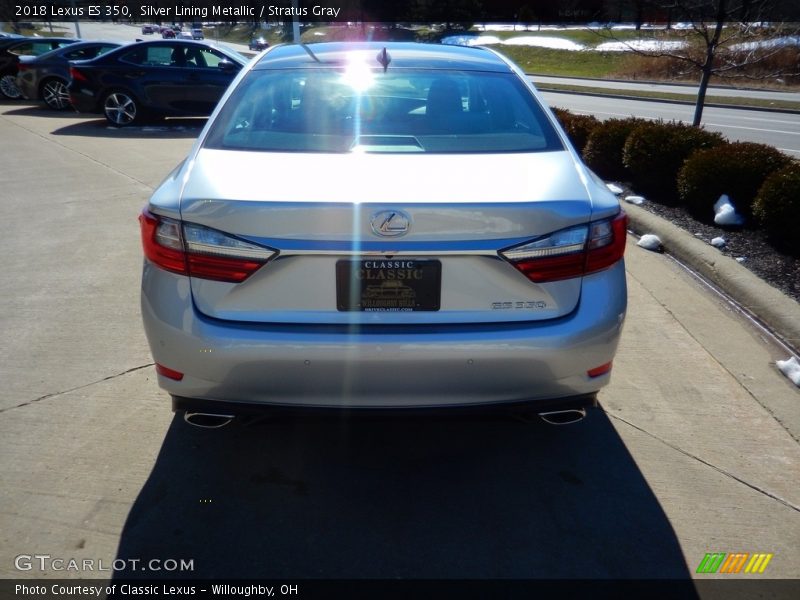 Silver Lining Metallic / Stratus Gray 2018 Lexus ES 350
