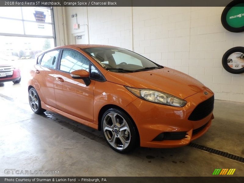 Orange Spice / Charcoal Black 2018 Ford Fiesta ST Hatchback