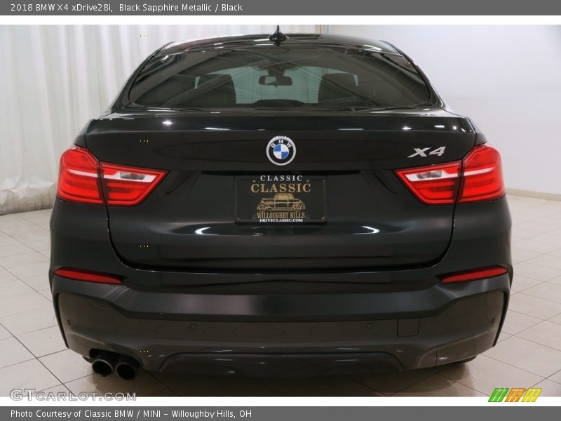 Black Sapphire Metallic / Black 2018 BMW X4 xDrive28i