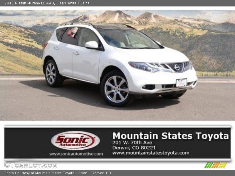 Pearl White / Beige 2013 Nissan Murano LE AWD