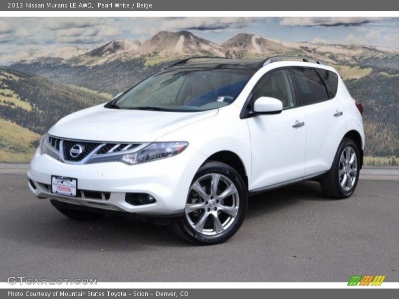 Pearl White / Beige 2013 Nissan Murano LE AWD