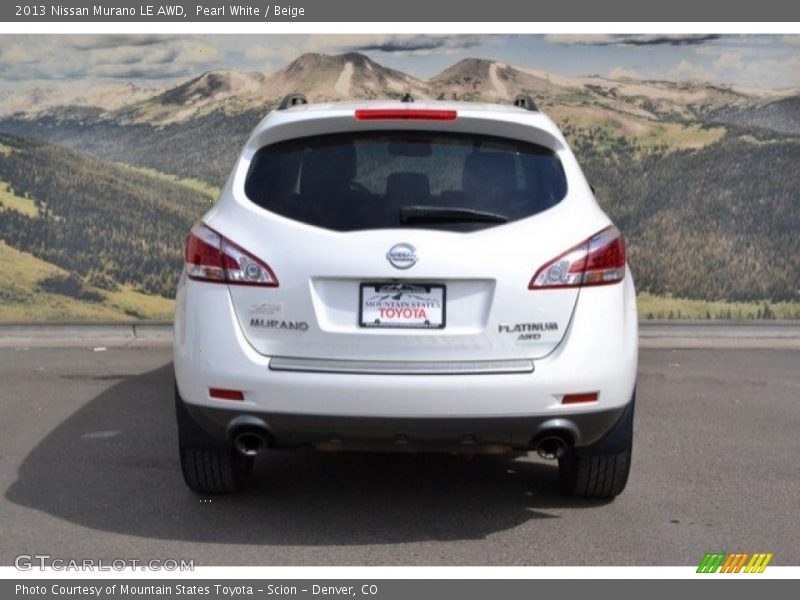 Pearl White / Beige 2013 Nissan Murano LE AWD