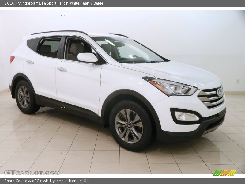 Frost White Pearl / Beige 2016 Hyundai Santa Fe Sport