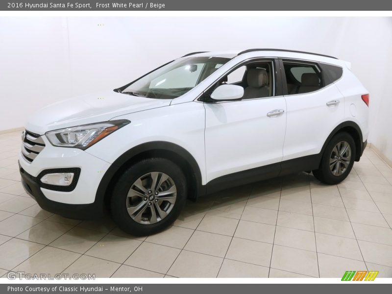 Frost White Pearl / Beige 2016 Hyundai Santa Fe Sport