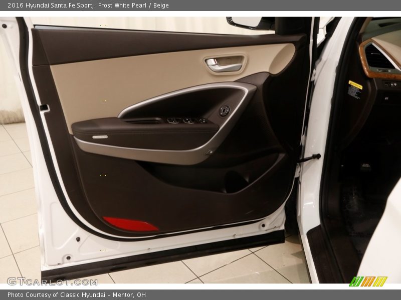 Frost White Pearl / Beige 2016 Hyundai Santa Fe Sport