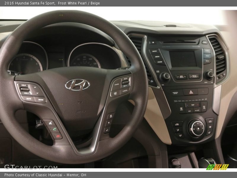 Frost White Pearl / Beige 2016 Hyundai Santa Fe Sport