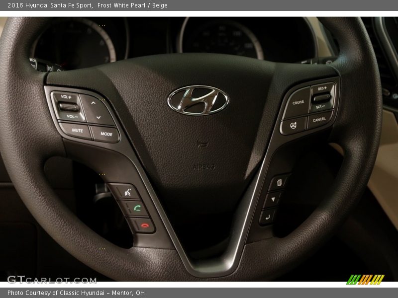 Frost White Pearl / Beige 2016 Hyundai Santa Fe Sport