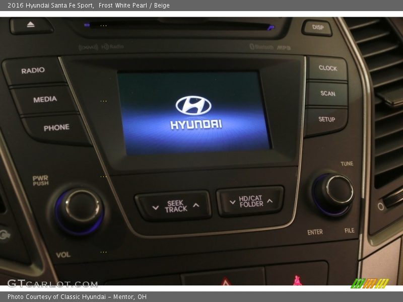 Frost White Pearl / Beige 2016 Hyundai Santa Fe Sport
