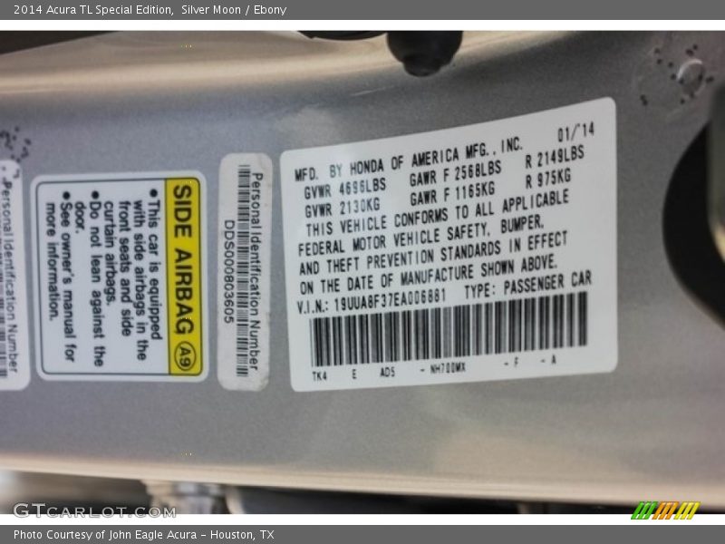Silver Moon / Ebony 2014 Acura TL Special Edition