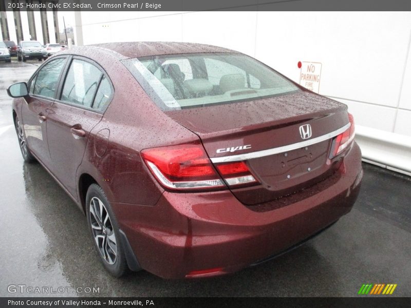 Crimson Pearl / Beige 2015 Honda Civic EX Sedan