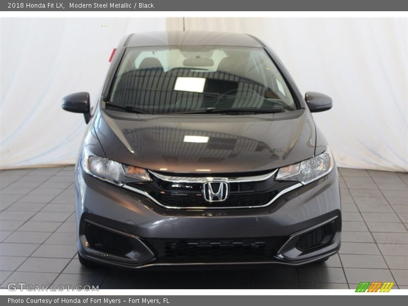 Modern Steel Metallic / Black 2018 Honda Fit LX