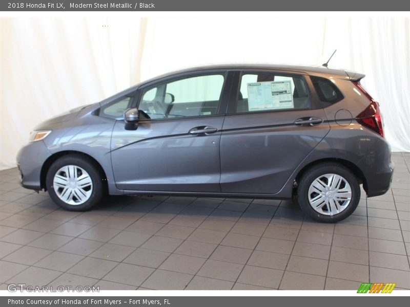 Modern Steel Metallic / Black 2018 Honda Fit LX
