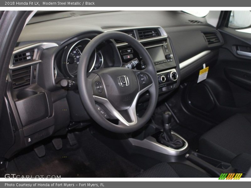 Modern Steel Metallic / Black 2018 Honda Fit LX