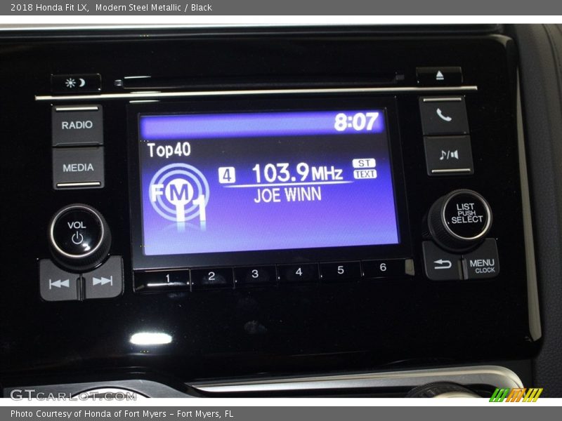 Modern Steel Metallic / Black 2018 Honda Fit LX
