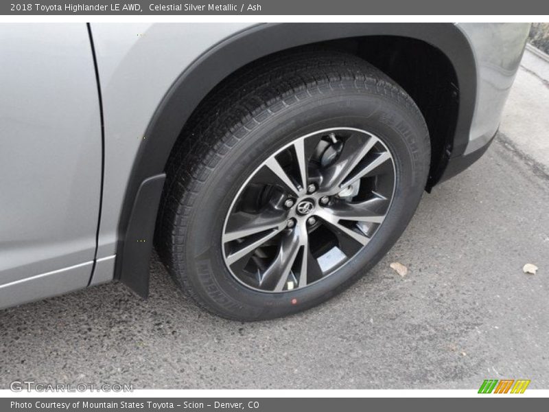 Celestial Silver Metallic / Ash 2018 Toyota Highlander LE AWD