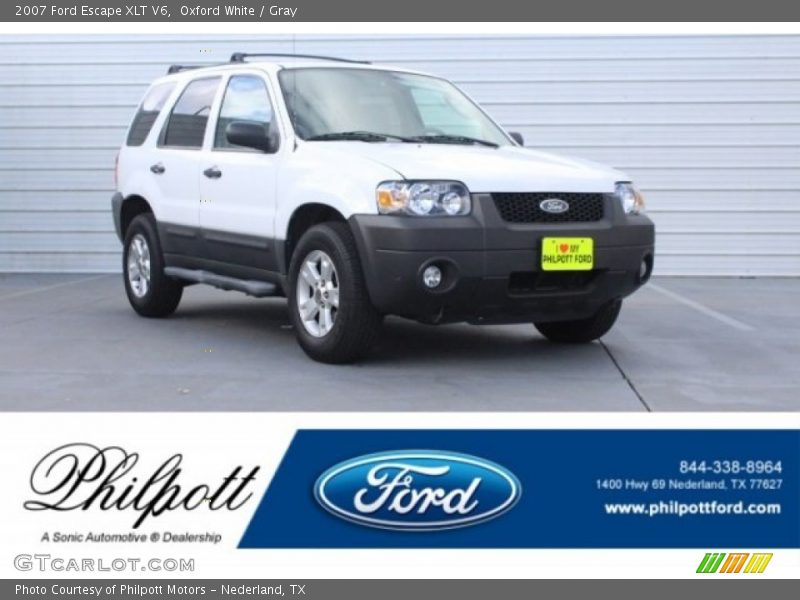 Oxford White / Gray 2007 Ford Escape XLT V6