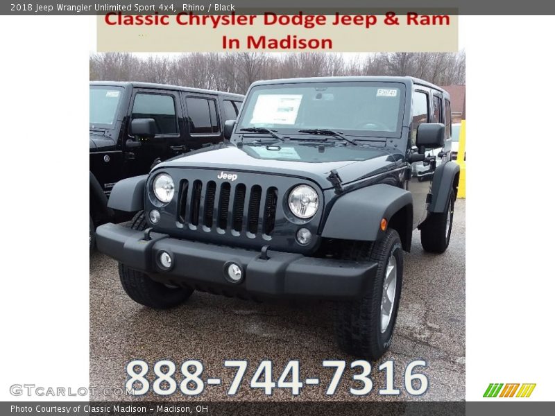 Rhino / Black 2018 Jeep Wrangler Unlimited Sport 4x4
