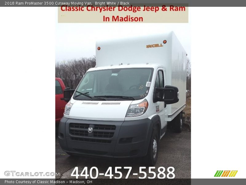 Bright White / Black 2018 Ram ProMaster 3500 Cutaway Moving Van