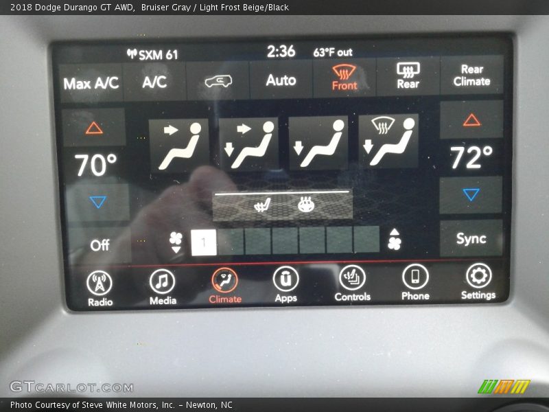 Bruiser Gray / Light Frost Beige/Black 2018 Dodge Durango GT AWD