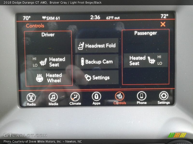 Bruiser Gray / Light Frost Beige/Black 2018 Dodge Durango GT AWD