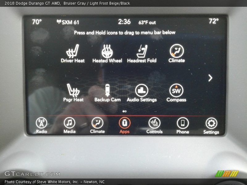Bruiser Gray / Light Frost Beige/Black 2018 Dodge Durango GT AWD