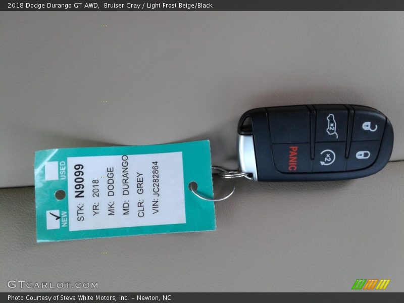 Bruiser Gray / Light Frost Beige/Black 2018 Dodge Durango GT AWD