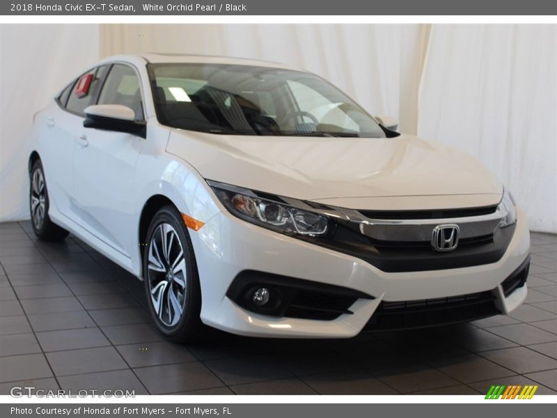 White Orchid Pearl / Black 2018 Honda Civic EX-T Sedan