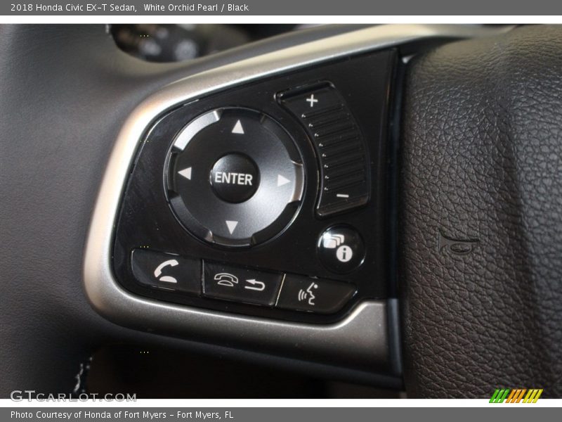 White Orchid Pearl / Black 2018 Honda Civic EX-T Sedan