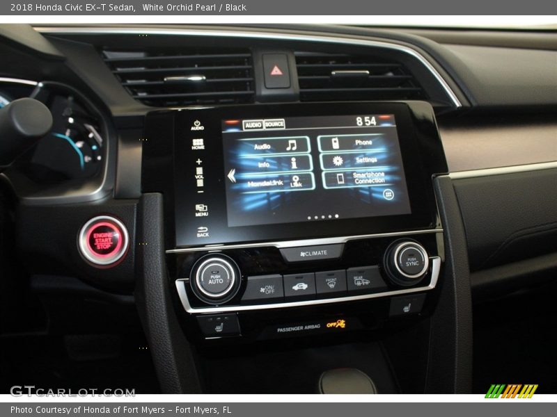 White Orchid Pearl / Black 2018 Honda Civic EX-T Sedan