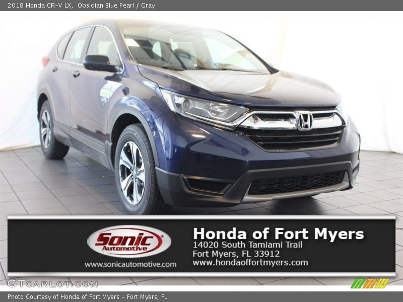 Obsidian Blue Pearl / Gray 2018 Honda CR-V LX