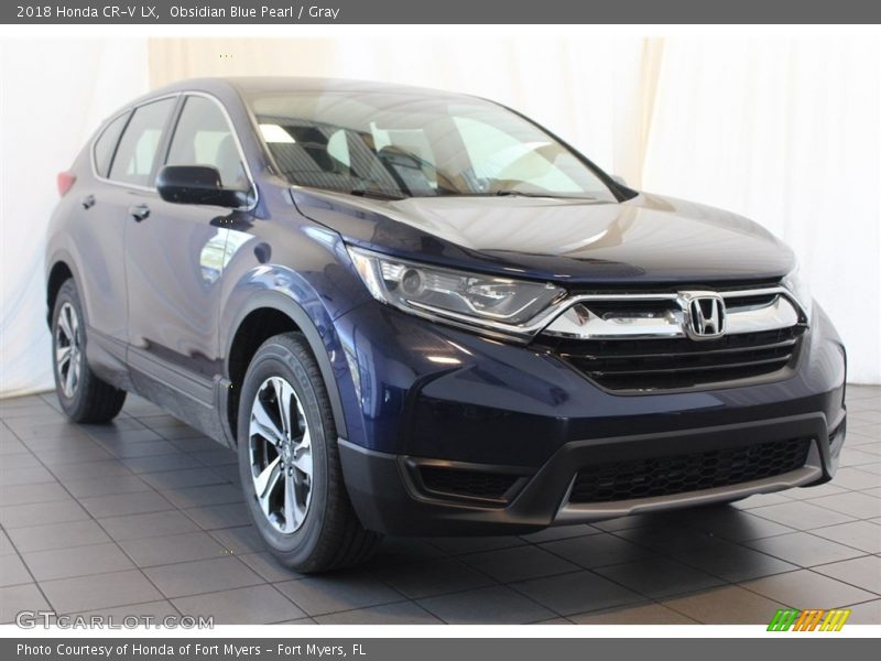 Obsidian Blue Pearl / Gray 2018 Honda CR-V LX