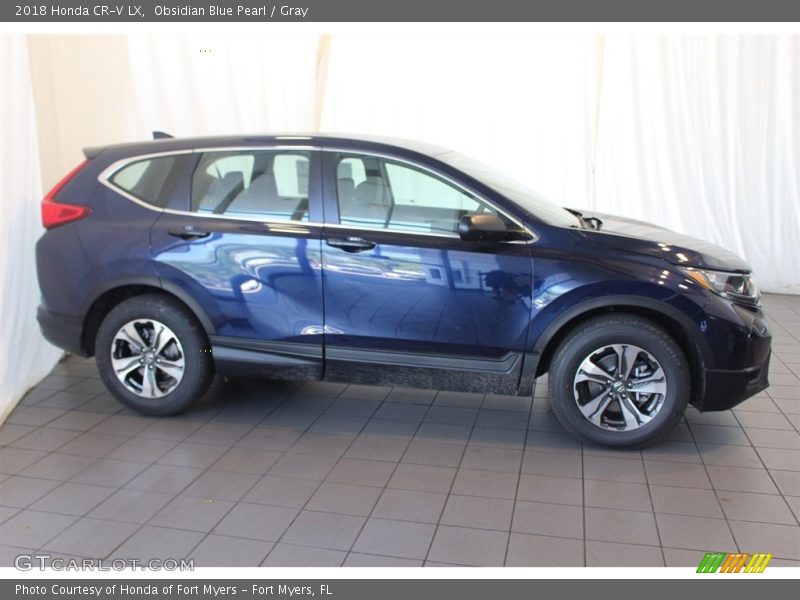 Obsidian Blue Pearl / Gray 2018 Honda CR-V LX