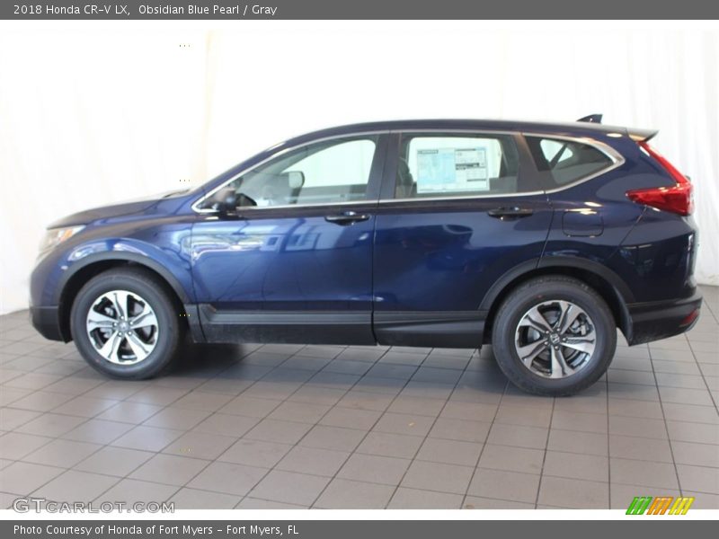Obsidian Blue Pearl / Gray 2018 Honda CR-V LX