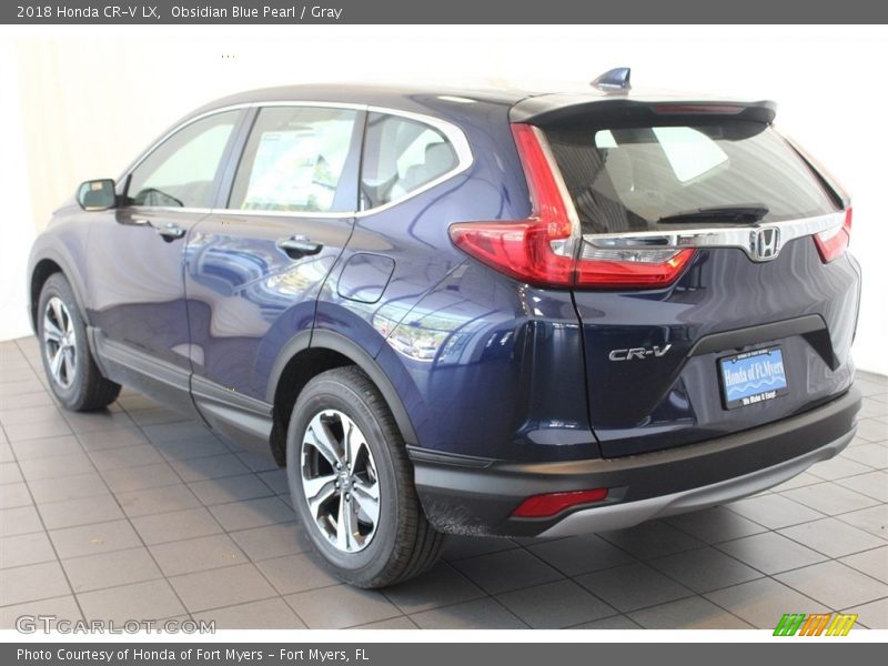 Obsidian Blue Pearl / Gray 2018 Honda CR-V LX