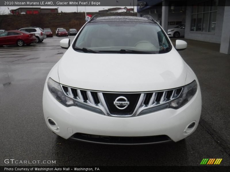 Glacier White Pearl / Beige 2010 Nissan Murano LE AWD