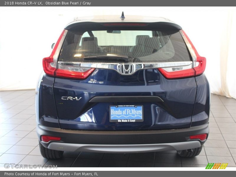 Obsidian Blue Pearl / Gray 2018 Honda CR-V LX