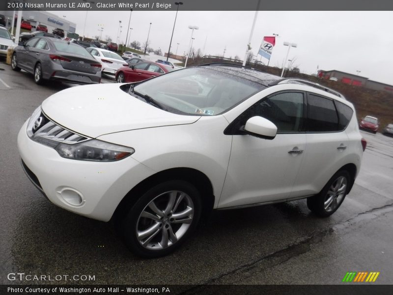 Glacier White Pearl / Beige 2010 Nissan Murano LE AWD