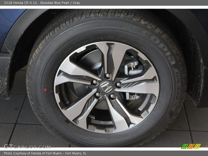 Obsidian Blue Pearl / Gray 2018 Honda CR-V LX