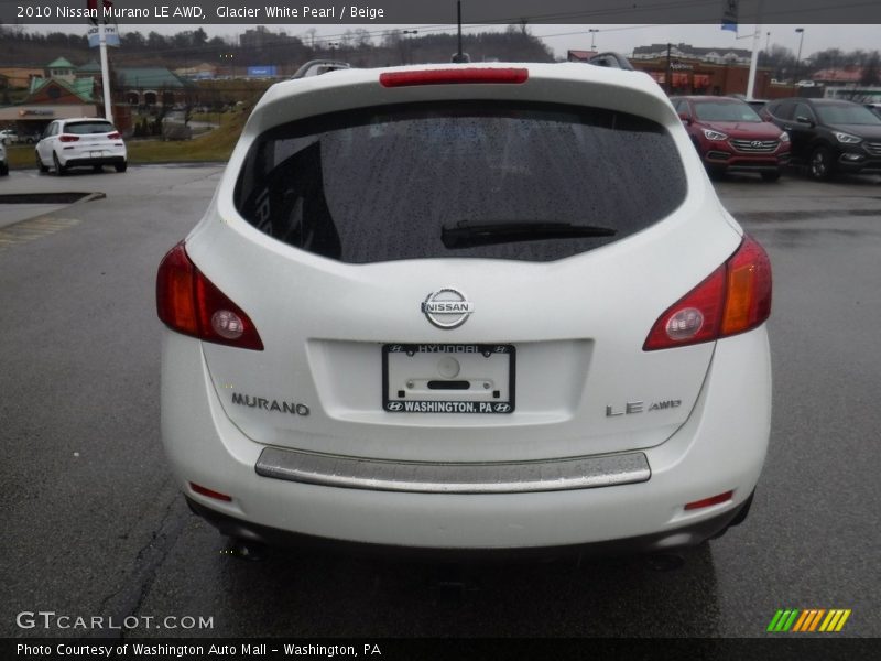 Glacier White Pearl / Beige 2010 Nissan Murano LE AWD