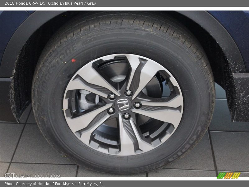 Obsidian Blue Pearl / Gray 2018 Honda CR-V LX